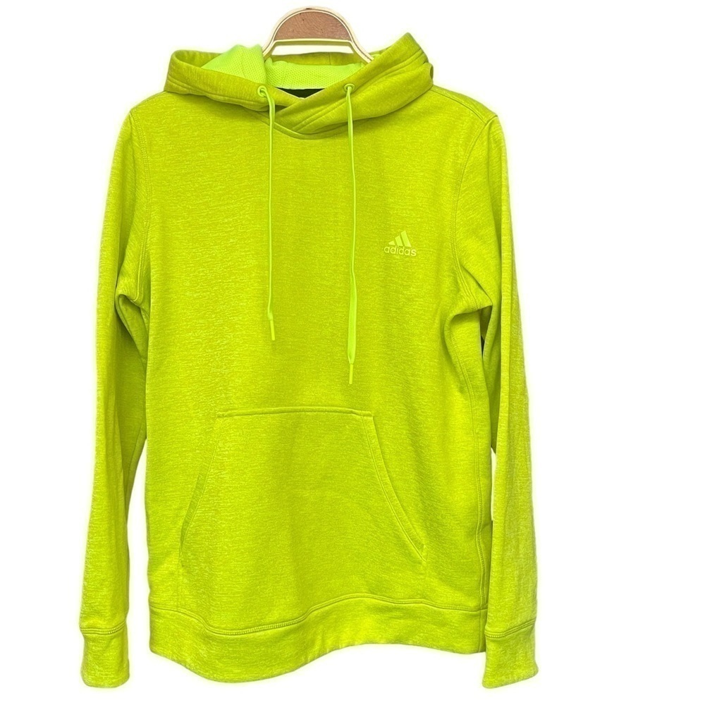 Adidas Climawarm Women’s Sz M Neon Yellow Green Chartreuse Pullover Hoodie